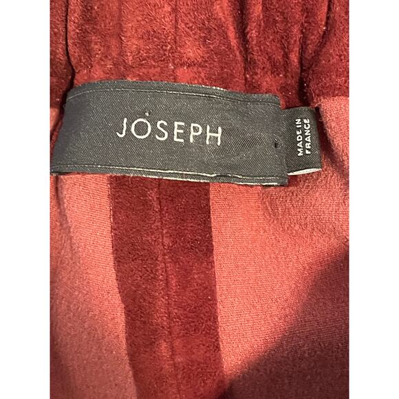 Joseph High Waist Straight Leg Maroon Suede Trouser Pants Size 40 - Picture 14 of 15